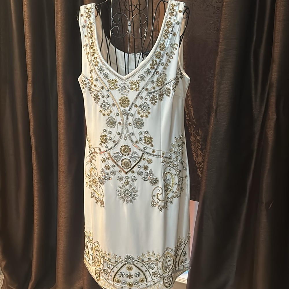 Cream gold silver Cocktail dress